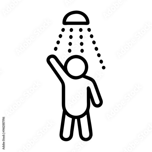 person showering on transparent background for web and graphic design