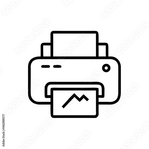 printer with photo output on transparent background for web and graphic design