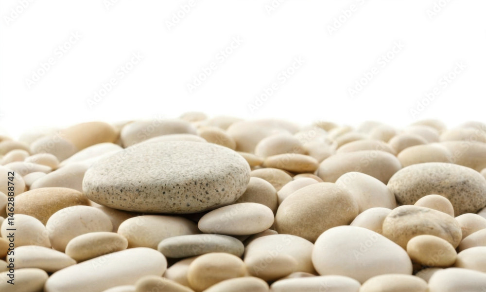 A collection of white and brown rocks and pebbles, perfect for decorative or natural scenes
