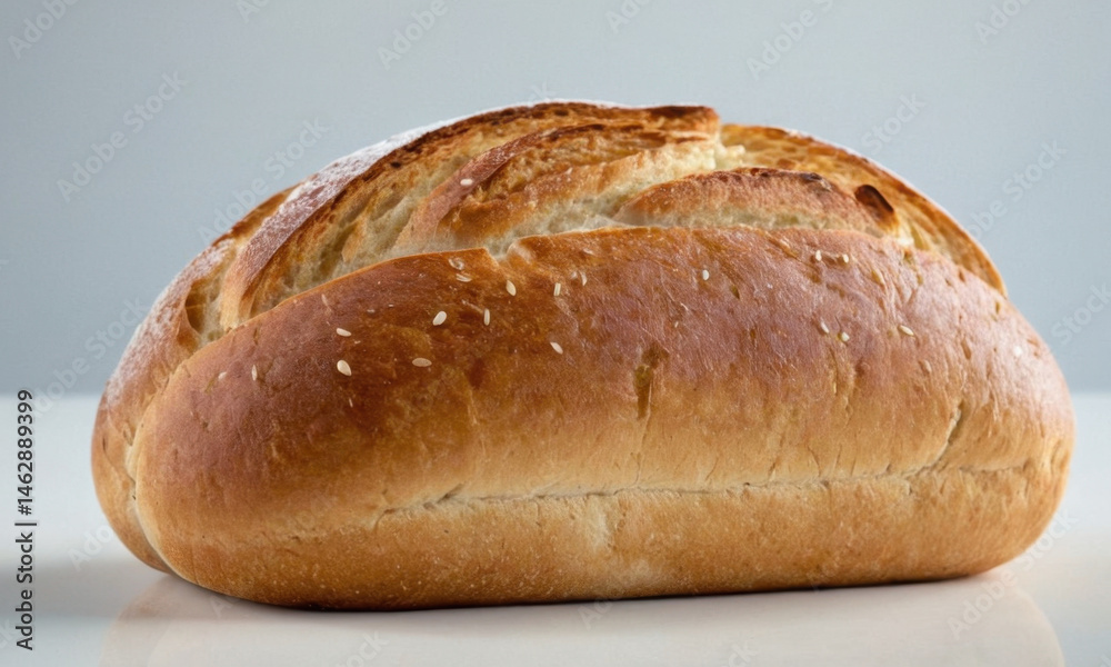 A loaf of bread sits on a table, ready to be used or served