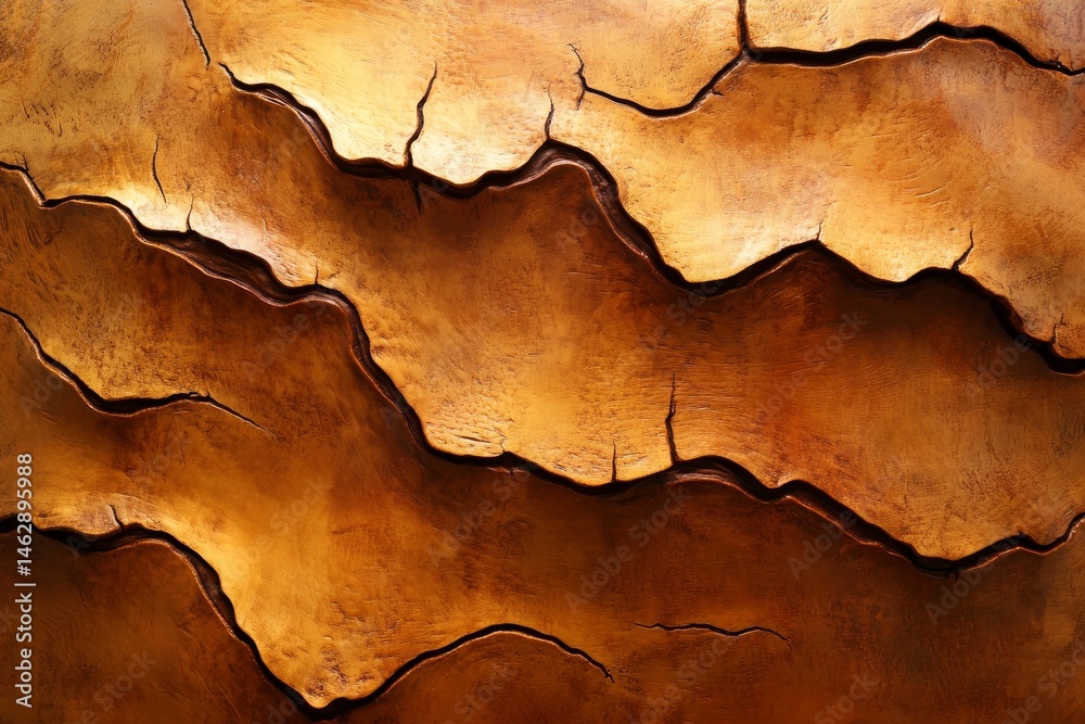 Obraz premium Close-up view of a sculpted wood surface with rich tones.