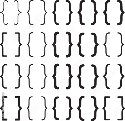 Bracket Set Collection — Vector Curly Brackets, Square Brackets, and Decorative Frames

