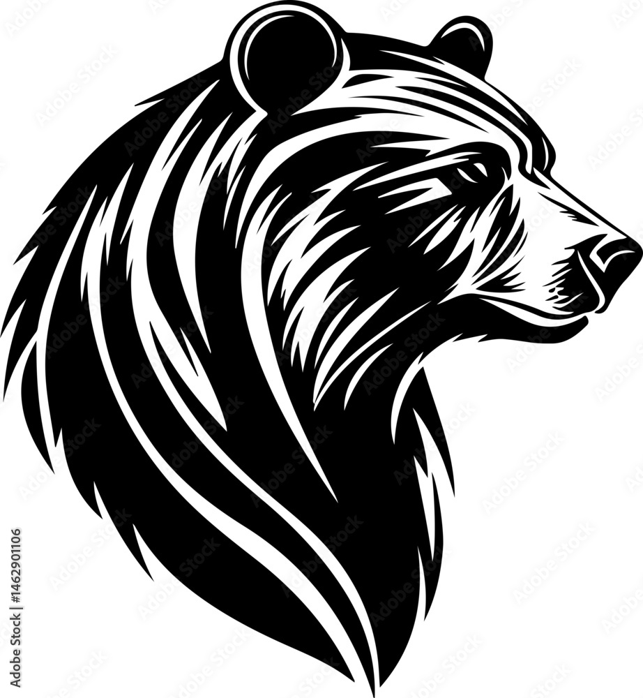 custom made wallpaper toronto digitalbear head profile illustration