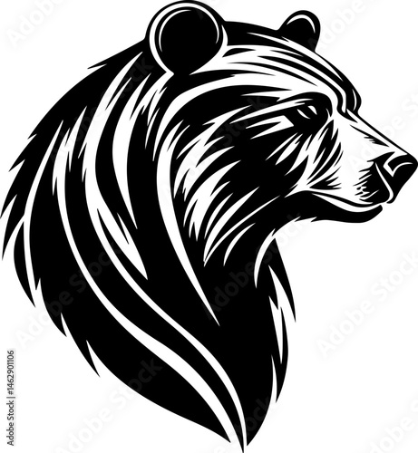 Wallpaper Mural bear head profile illustration Torontodigital.ca