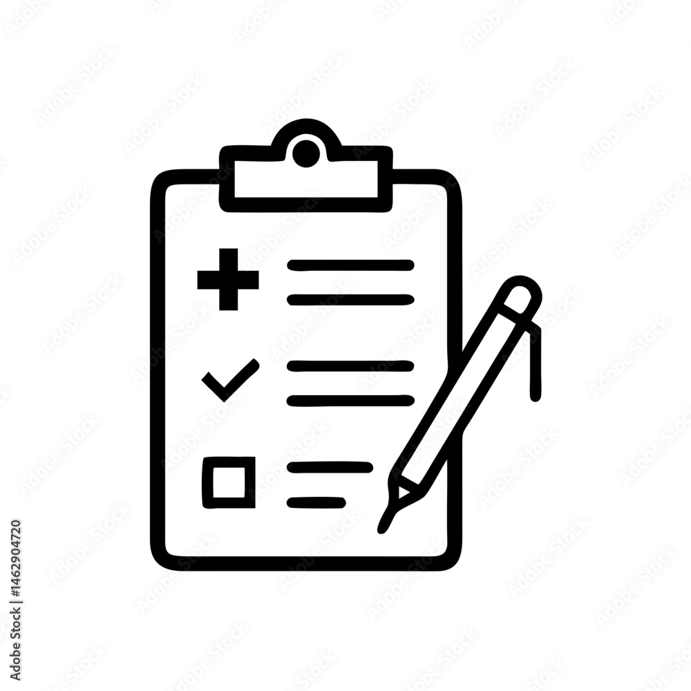 Fototapeta premium Medical checklist with pen for health assessment 