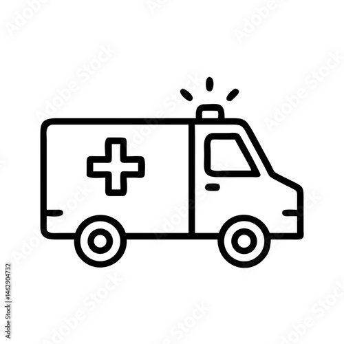 Wallpaper Mural Ambulance icon with siren in minimalist line style   Torontodigital.ca