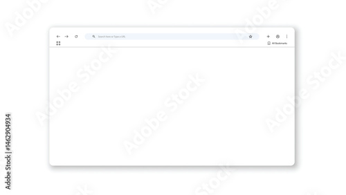 Modern vector browser window mockup with clean design and transparent background, ideal for UI previews, website templates, and digital interface demonstrations for tech or web projects.