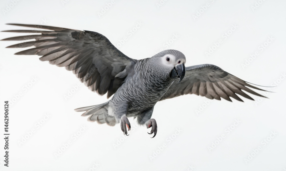 Fototapeta premium A large gray bird soaring through the air