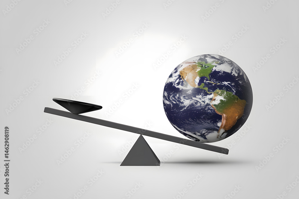 Fototapeta premium Global Imbalance A Visual Representation of Environmental Inequality