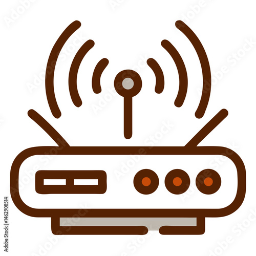 Wi-Fi router icon with wireless signal emanating upward  