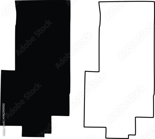 Map of Bollinger County Missouri USA Silhouette Flat And Outline Design