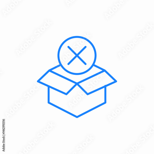 box cancelled icon sign vector