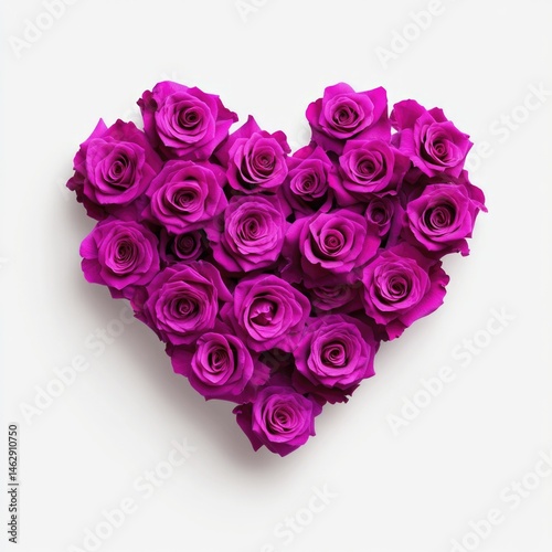 Purple Roses in Heart Shape
