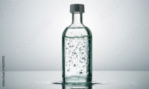 Obraz na płótnie A plastic water bottle sits on a table w salonie