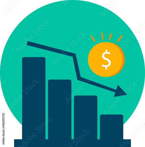 Vector Icon of Inflation and Liquidity for Economic Concept