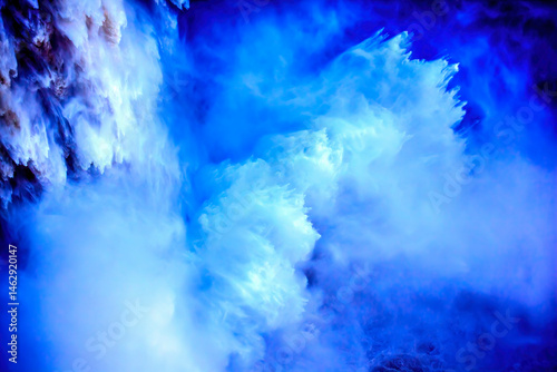 Obraz na płótnie Colorful Snoqualme Falls Waterfall Abstract Washington State Pacific Northwest w salonie
