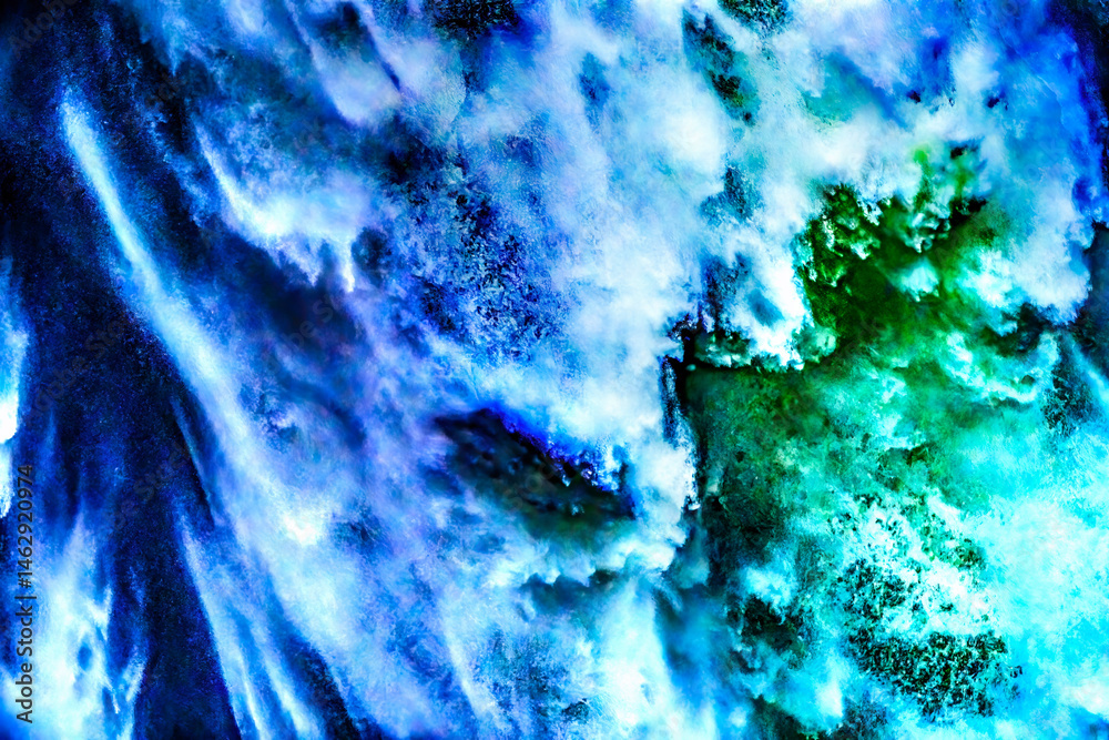 Colorful Snoqualme Falls Waterfall Abstract Washington State Pacific Northwest