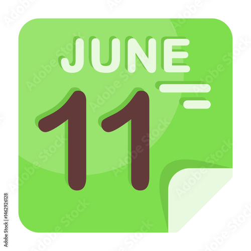 11 June Calendar Icon