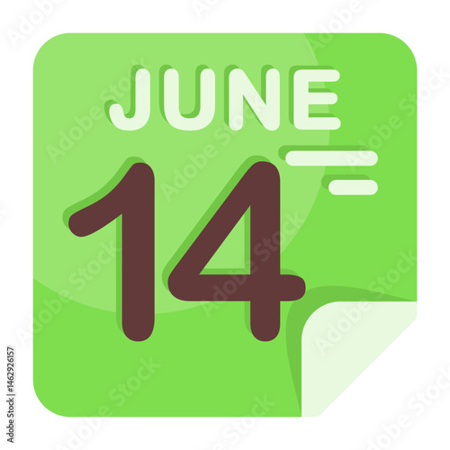14 June Calendar Icon