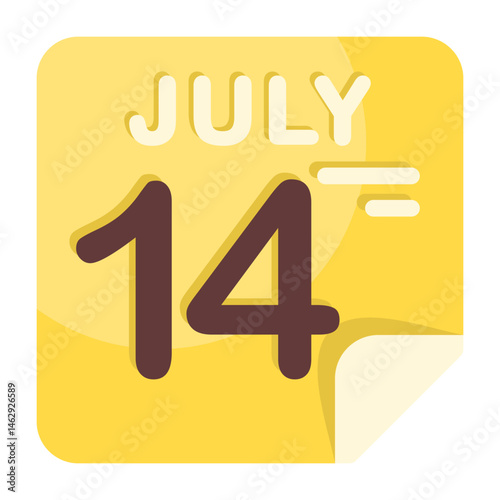 14 July Calendar Icon