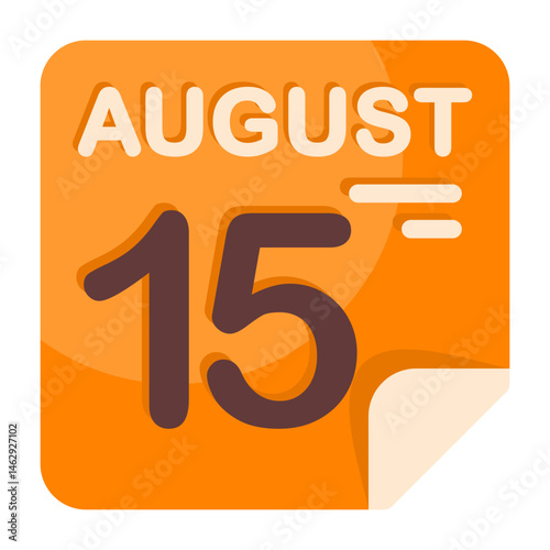 15 August Calendar Icon