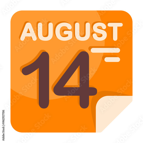 14 August Calendar Icon