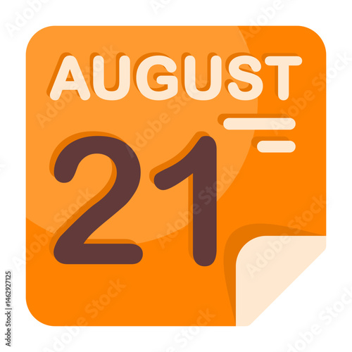 21 August Calendar Icon