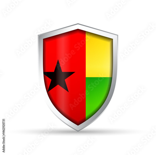 Free Download Guinea-Bissau Flag Glossy Shield Icon - GFXLoad