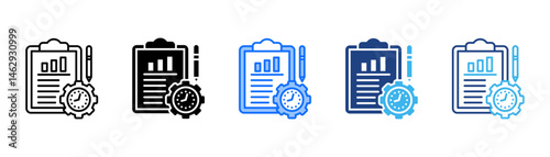 Project Management Icon Set With Multiple Style Collection 