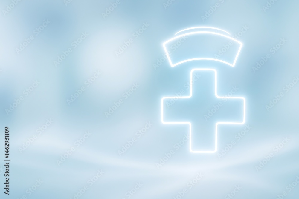 Obraz premium Glow of medical care honor nurses day with abstract blurred background