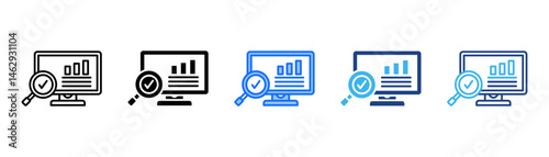 Monitoring Icon Set With Multiple Style Collection 