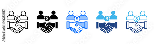 Business Icon Set With Multiple Style Collection 