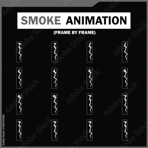 Vector Smoke FX Sprite Sheet Pack, Cloud, wind, Tea Steam, Smoke Explosion & More, steam smoke, 2D Game & Animation