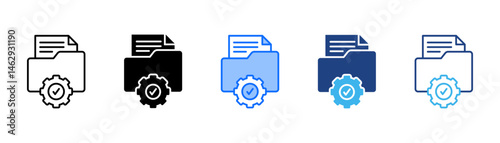 Data Management Icon Set With Multiple Style Collection 