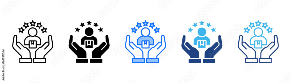 Obraz premium Customer Satisfaction Icon Set With Multiple Style Collection 