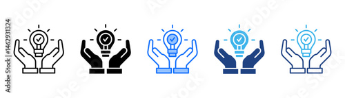 Business Strategy Icon Set With Multiple Style Collection 