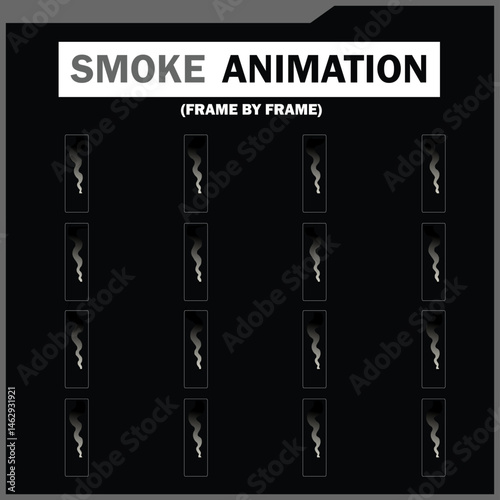 Vector Smoke FX Sprite Sheet Pack, Cloud, wind, Tea Steam, Smoke Explosion & More, steam smoke, 2D Game & Animation