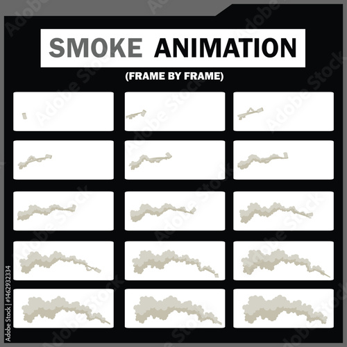 Vector Smoke FX Sprite Sheet Pack, Cloud, wind, Tea Steam, Smoke Explosion & More, steam smoke, 2D Game & Animation