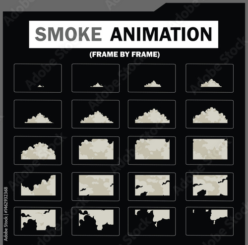 Vector Smoke FX Sprite Sheet Pack, Cloud, wind, Tea Steam, Smoke Explosion & More, steam smoke, 2D Game & Animation