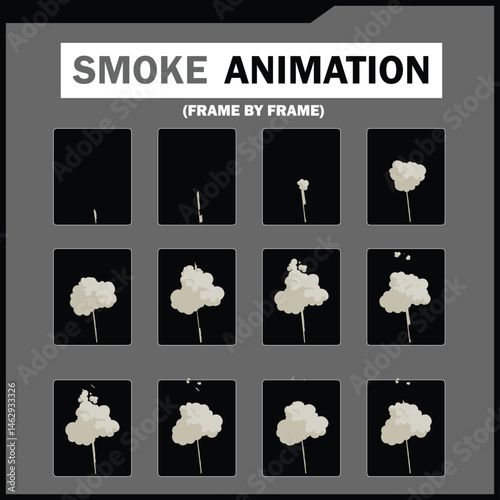 Vector Smoke FX Sprite Sheet Pack, Cloud, wind, Tea Steam, Smoke Explosion & More, steam smoke, 2D Game & Animation