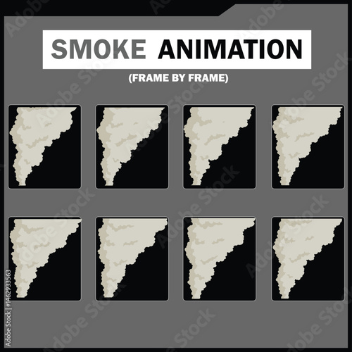 Vector Smoke FX Sprite Sheet Pack, Cloud, wind, Tea Steam, Smoke Explosion & More, steam smoke, 2D Game & Animation