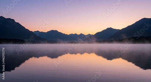 sunrise over the lake