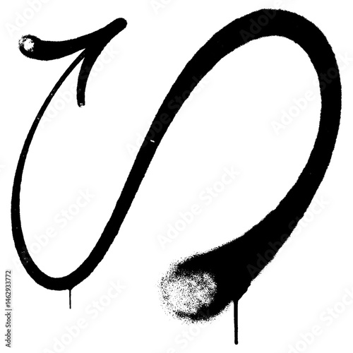 spray can arrow, graffiti style graphic element