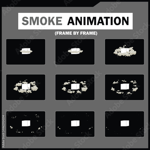 Vector Smoke FX Sprite Sheet Pack, Cloud, wind, Tea Steam, Smoke Explosion & More, steam smoke, 2D Game & Animation