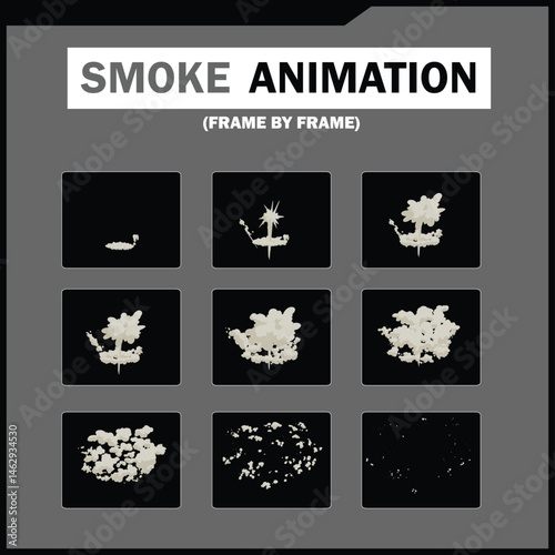 Vector Smoke FX Sprite Sheet Pack, Cloud, wind, Tea Steam, Smoke Explosion & More, steam smoke, 2D Game & Animation