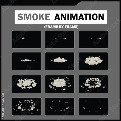 Vector Smoke FX Sprite Sheet Pack, Cloud, wind, Tea Steam, Smoke Explosion & More, steam smoke, 2D Game & Animation