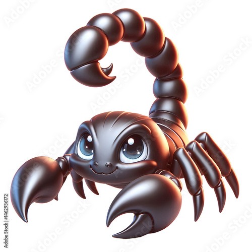 Cute 3d scorpion isolated on white background
