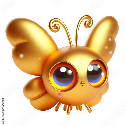 Cute 3d butterfly isolated on white background