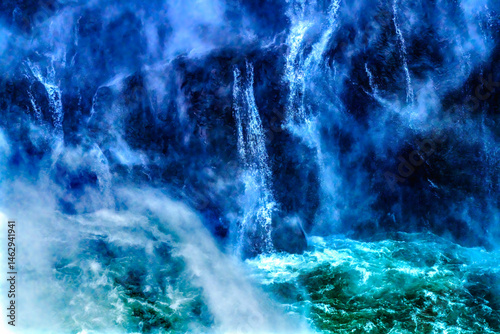 Obraz na płótnie Colorful Snoqualme Falls Waterfall Abstract Washington State Pacific Northwest w salonie