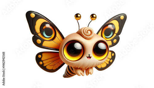 Cute 3d butterfly isolated on white background